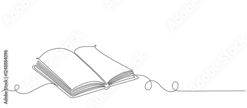 One line illustration of book ,Book line art style vector illustration, editable line vector eps