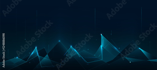 Futuristic digital AI Technology connected blue lines with The cyber innovation background for technology articles or presentation business