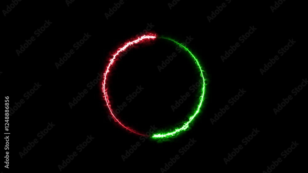 Animation of neon light glowing circle frame background animation .Neon recycling animation . Animation of neon light glowing circle frame background animation .Neon recycling animation .