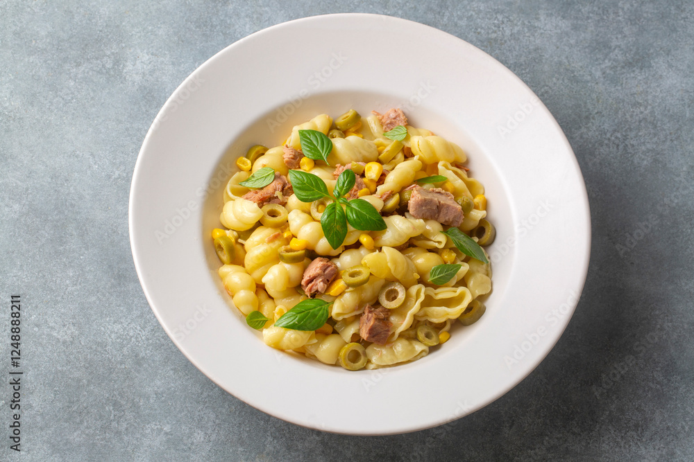 Conchiglie Rigate Italian pasta and tuna salad