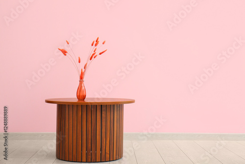 Modern wooden round side ta...