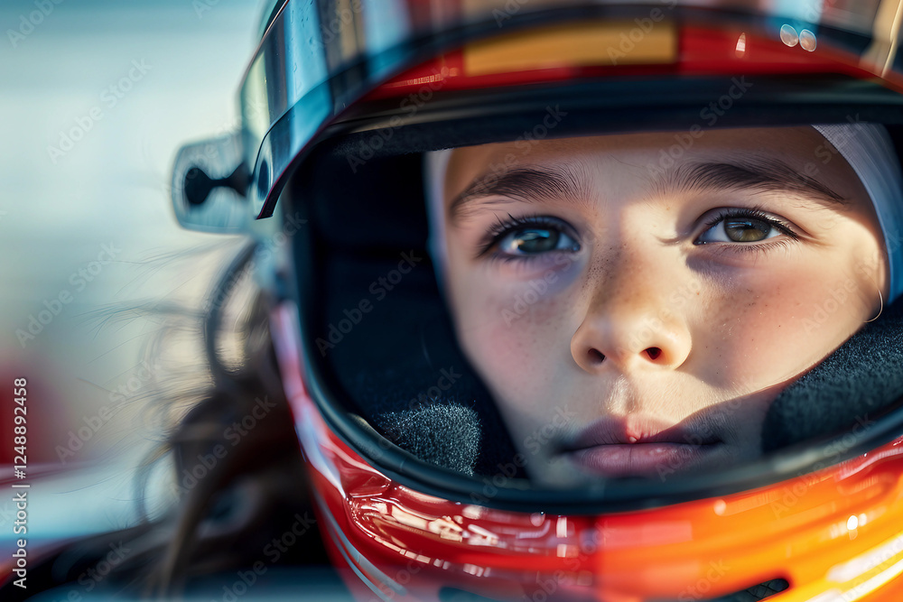 Professional racing team lineup in helmets and gear, showcasing unity and determination in motorsport, generative AI Professional racing team lineup in helmets and gear, showcasing unity and determination in motorsport, generative AI