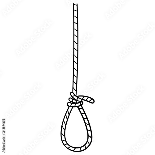 Hand drawn doodle gallows execution and punishment on white background.