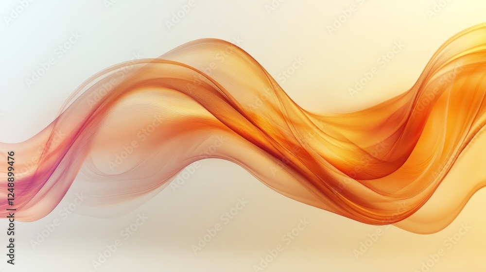 Abstract flowing ribbon with warm orange and pink hues Abstract flowing ribbon with warm orange and pink hues