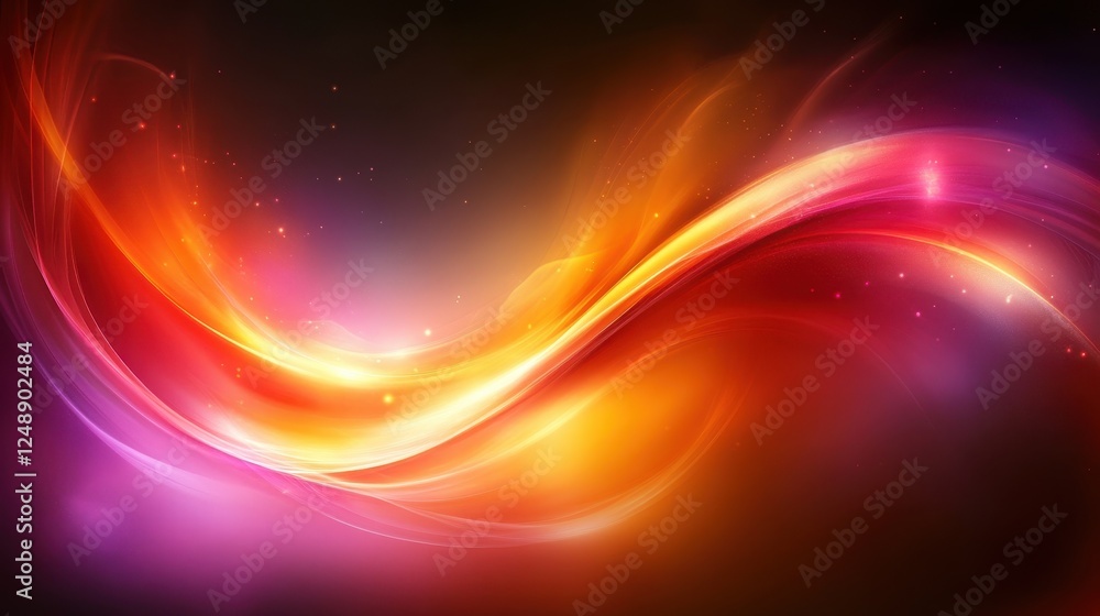 Obraz premium Abstract fiery wave, dark background, energy, design