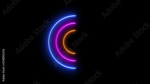 Wallpaper Mural Glowing neon Circle frame background animation. neon circle . Torontodigital.ca