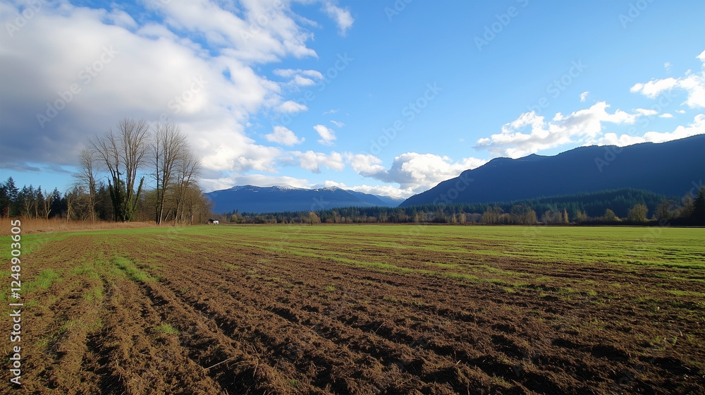 A field of dirt with a few trees in the background A field of dirt with a few trees in the background