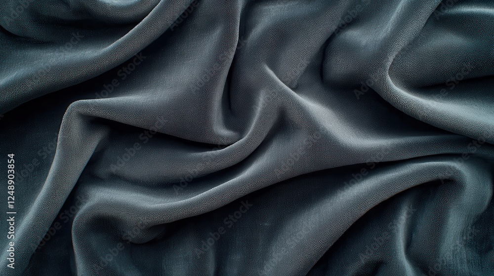 Obraz premium Draped dark gray fabric texture background