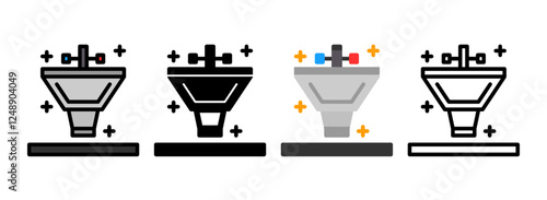 Set of Bathroom sink Icon