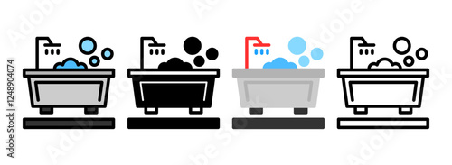 Set of Bathtub Icon