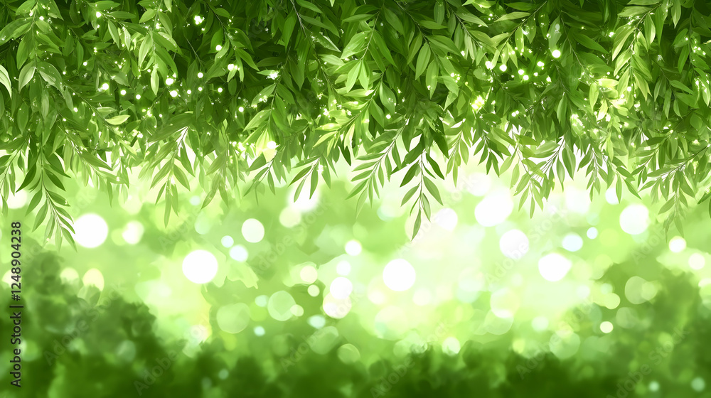 beautiful blurred spring leaves background with sunny bokeh effect beautiful blurred spring leaves background with sunny bokeh effect