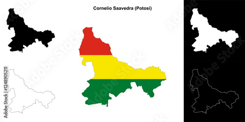 Cornelio Saavedra province outline map set