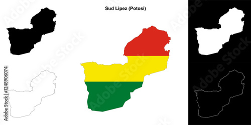 Sud Lipez province outline map set