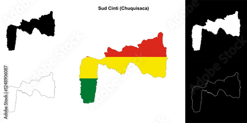 Sud Cinti province outline map set