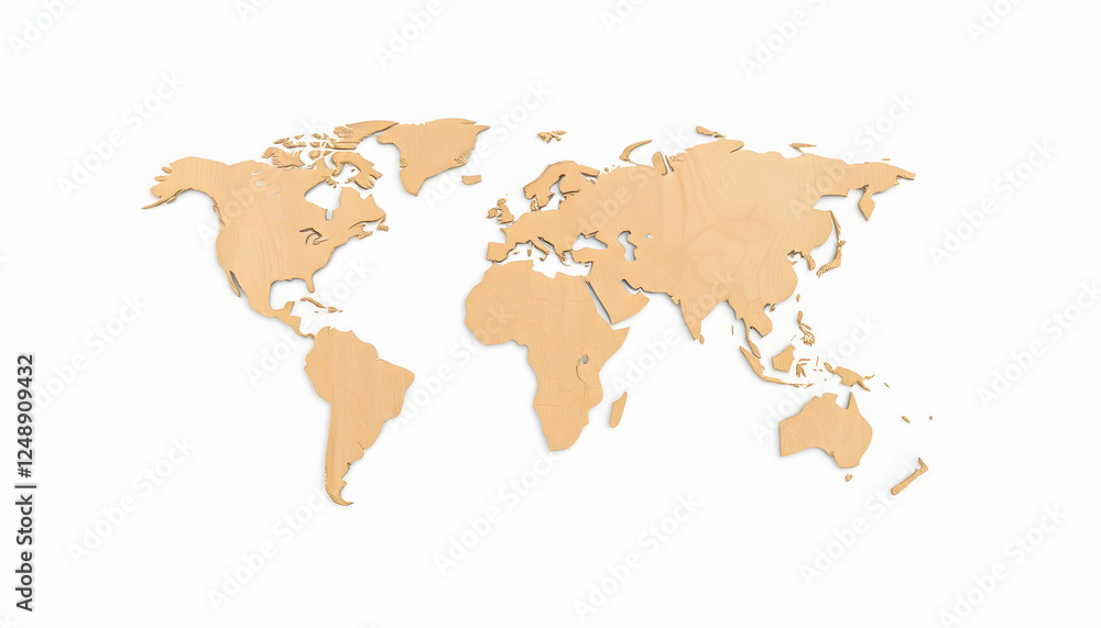 World map made of particle board, isolated on white background. Map of world cut in a flakeboard style. 4k resolution, Dreamy. with white shades World map made of particle board, isolated on white background. Map of world cut in a flakeboard style. 4k resolution, Dreamy. with white shades