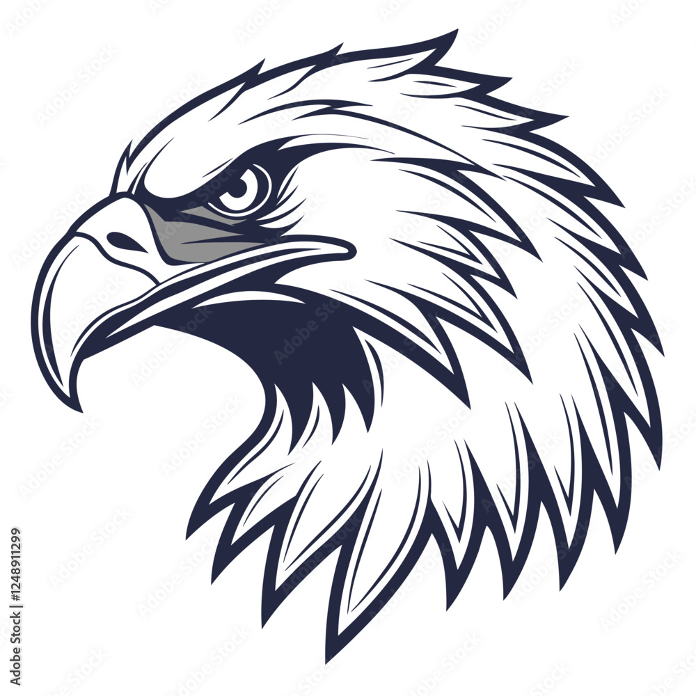 Fototapeta premium Powerful Egle head vector art.angry Eagle Head