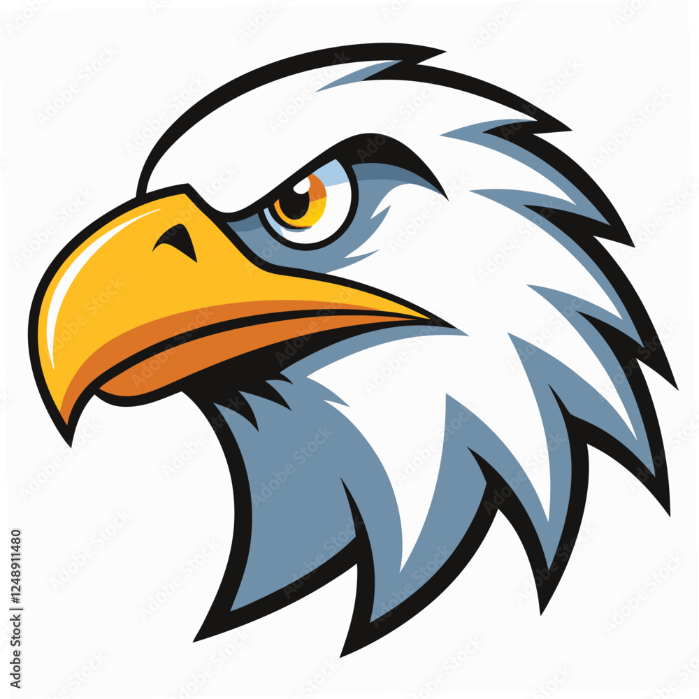 Fototapeta premium Bold Cartoon Eagle Head Profile