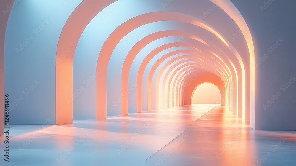Minimalistic White Geometric Shapes in Arrow Formation with Soft Ambient Lighting Minimalistic White Geometric Shapes in Arrow Formation with Soft Ambient Lighting