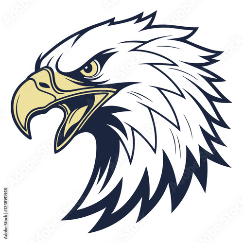 Powerful Egle head vector art.angry Eagle Head