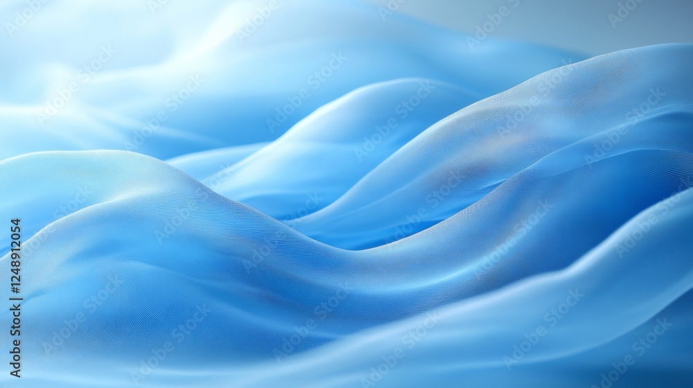 Fototapeta premium Design of Vibrant Blue Waves with Dynamic Intersecting Sharp Angular Lines
