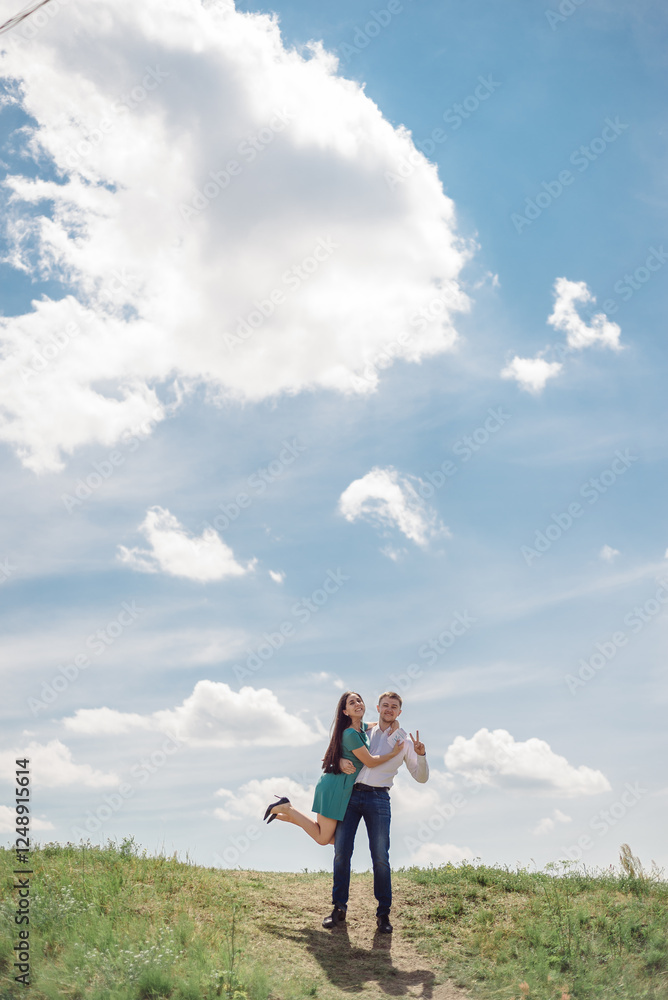 husband and wife play in the nature husband and wife play in the nature