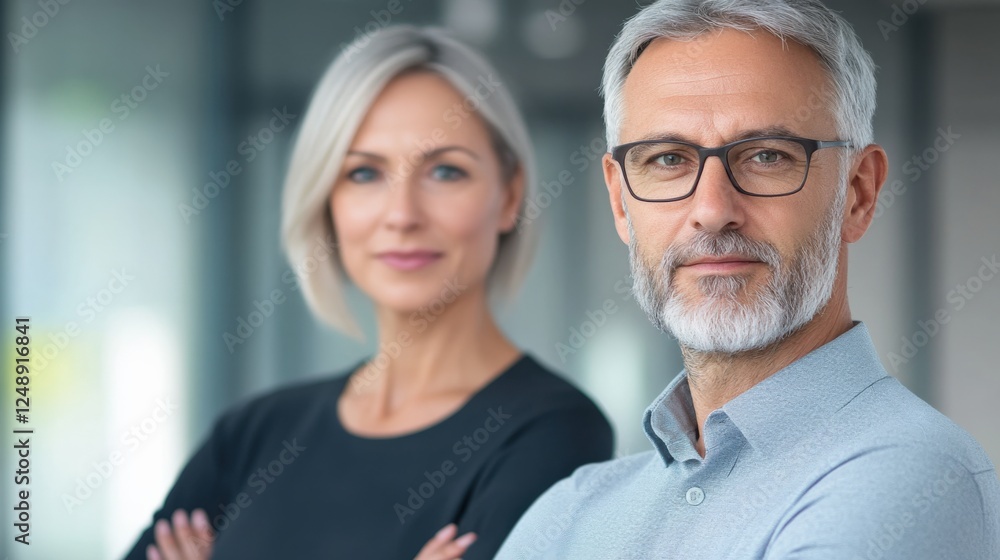 portrait of two confident business people portrait of two confident business people