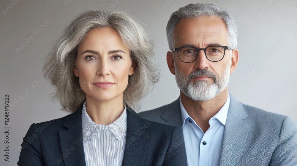 portrait of a mature couple in business attire portrait of a mature couple in business attire