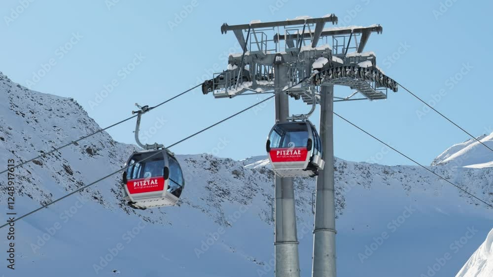 The lifts on the Pitztal Glacier in Austria. The lifts on the Pitztal Glacier in Austria.