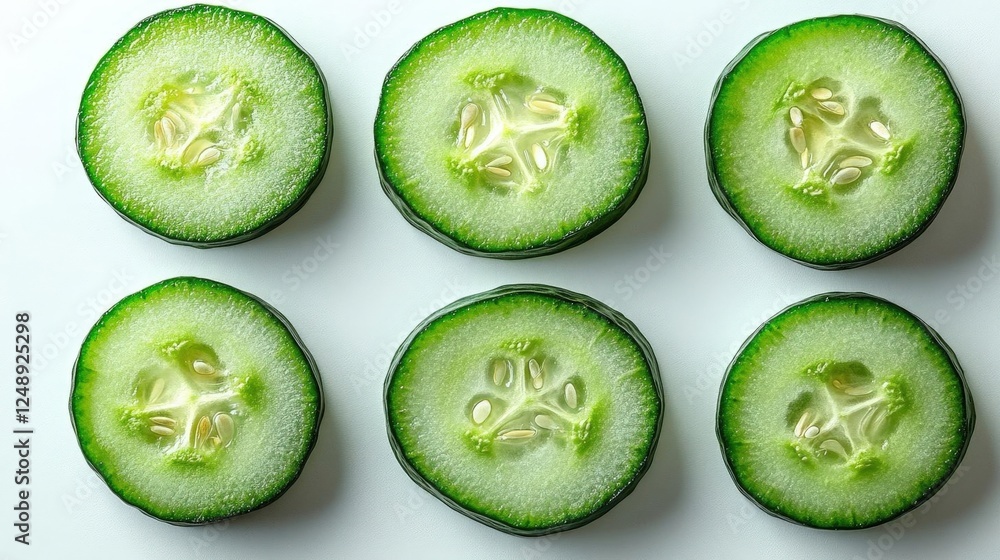 Fresh Cucumber Slices On White Background Fresh Cucumber Slices On White Background