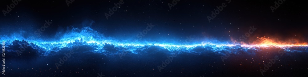 Fototapeta premium Blue Laser Light Streak Glow Beam Shine Motion Trace Dynamic Graphic Resource