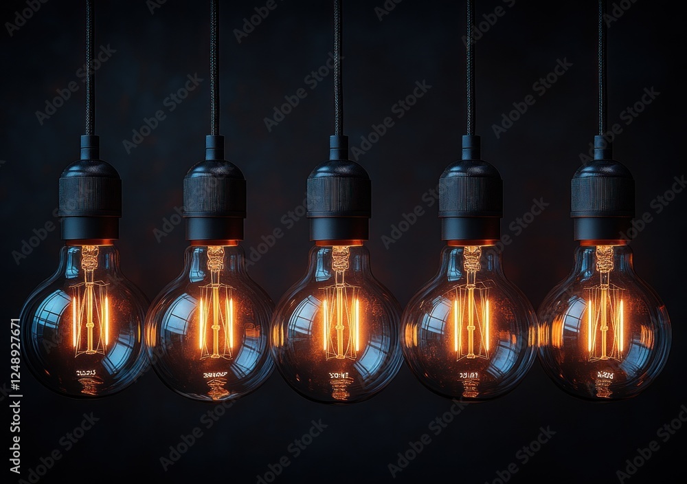 Illuminated Light Bulbs Representing Years from 2025 to 2025 Illuminated Light Bulbs Representing Years from 2025 to 2025
