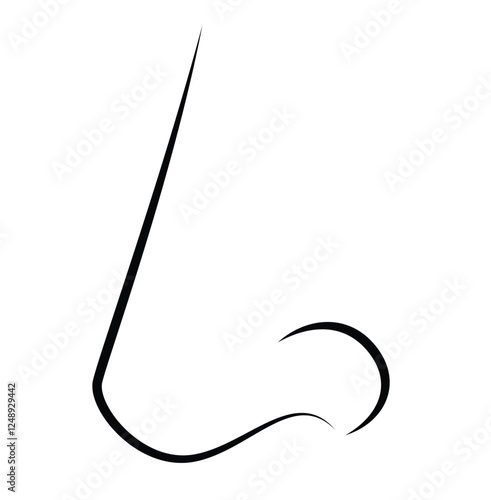 Cute cartoon hand drawn vector nose coloring page.