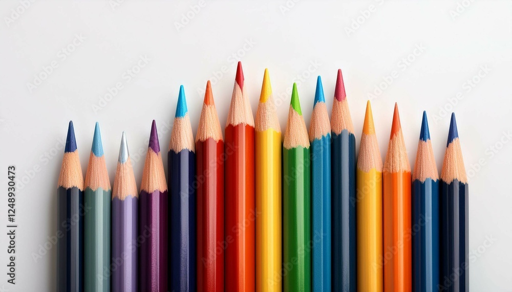colored pencils on white background colored pencils on white background