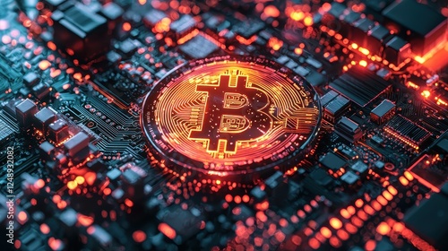 Wallpaper Mural Cryptocurrency market surge digital finance data visualization urban environment close-up view blockchain innovation Torontodigital.ca