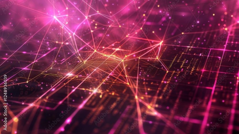 Glowing interconnected network of nodes and lines Neurons,symbolizing open-source collaboration, abstract digital patterns in the background. Technology and innovation concepts. Glowing interconnected network of nodes and lines Neurons,symbolizing open-source collaboration, abstract digital patterns in the background. Technology and innovation concepts.