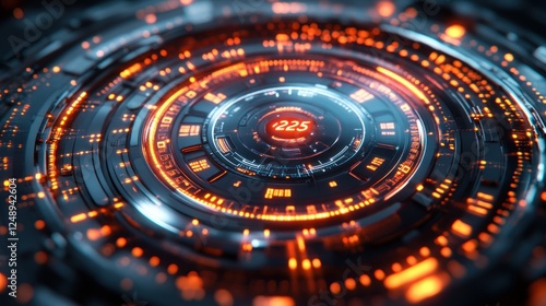 Wallpaper Mural Futuristic Speedometer Design with Glowing Red Accents for 2025 Torontodigital.ca