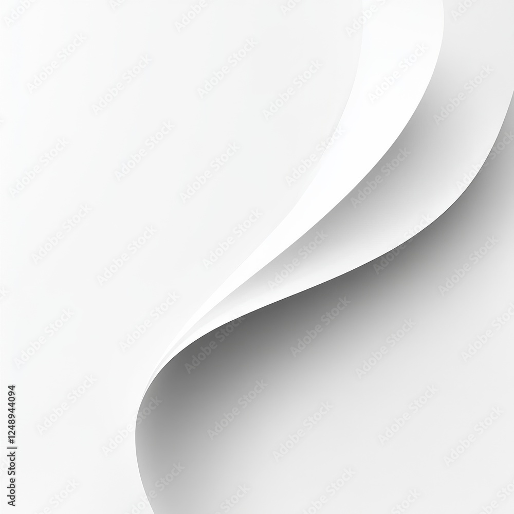 White paper curl, elegant curve, background, design, template White paper curl, elegant curve, background, design, template
