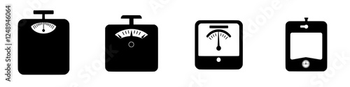 Various types of weighing scales displaying measuring instruments for weight assessment