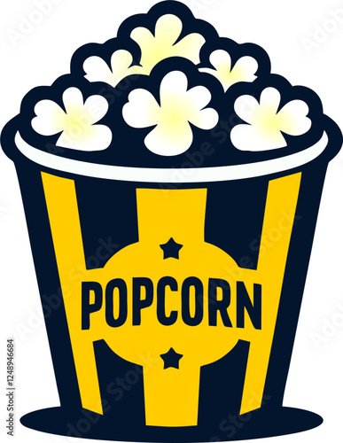 popcorn bucket delicious snack buttery illustration isolated on white