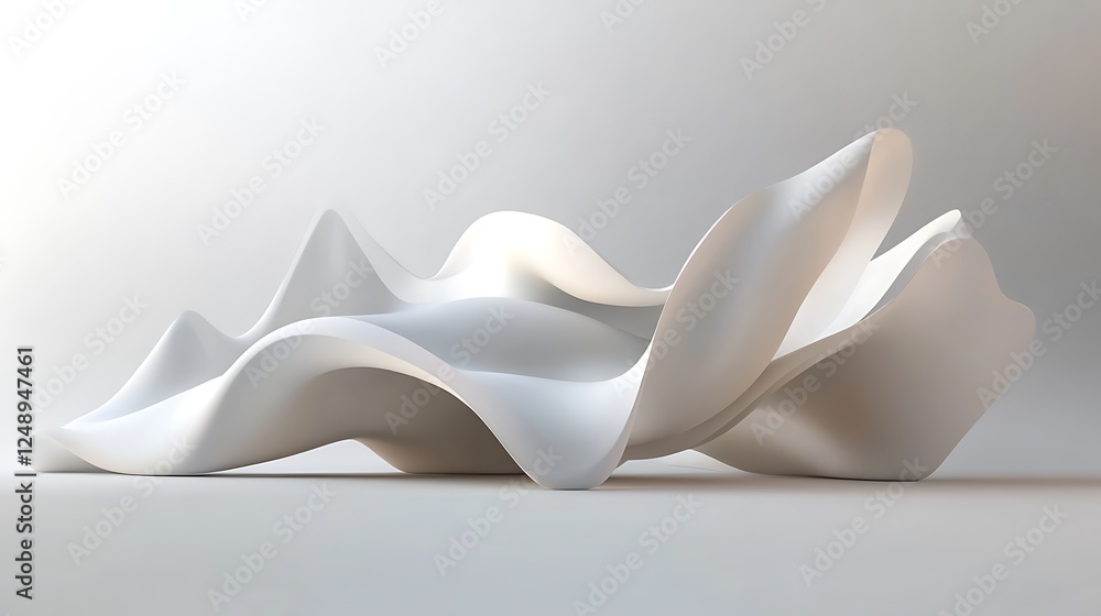 Floating translucent ribbons in soft hues photo Floating translucent ribbons in soft hues photo