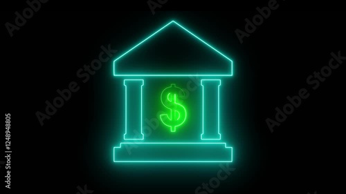 neon line personal savings bank account money doodle concept with black background.