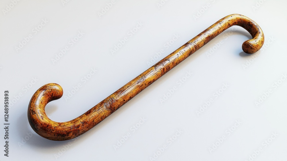Antique wooden cane on light background Antique wooden cane on light background