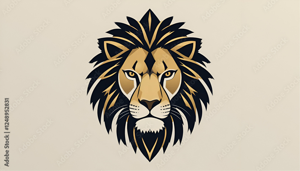 Obraz premium lion head vector illustration