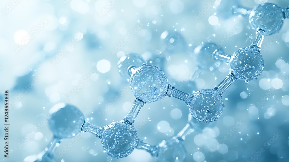 Abstract Molecular Structure with Water Droplets Abstract Molecular Structure with Water Droplets