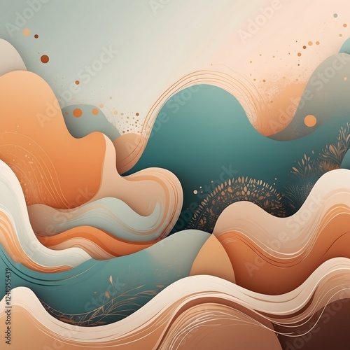 Design Hintergrund Grafik - Boho Style - Erdtöne