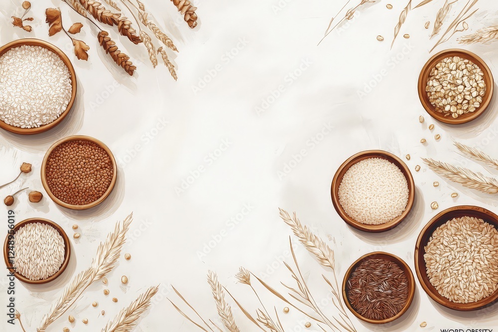 Artistic Display of Whole Grains Artistic Display of Whole Grains