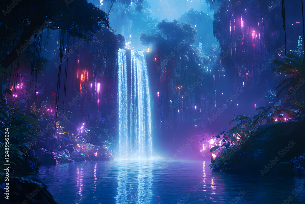 Fototapeta premium waterfall at night