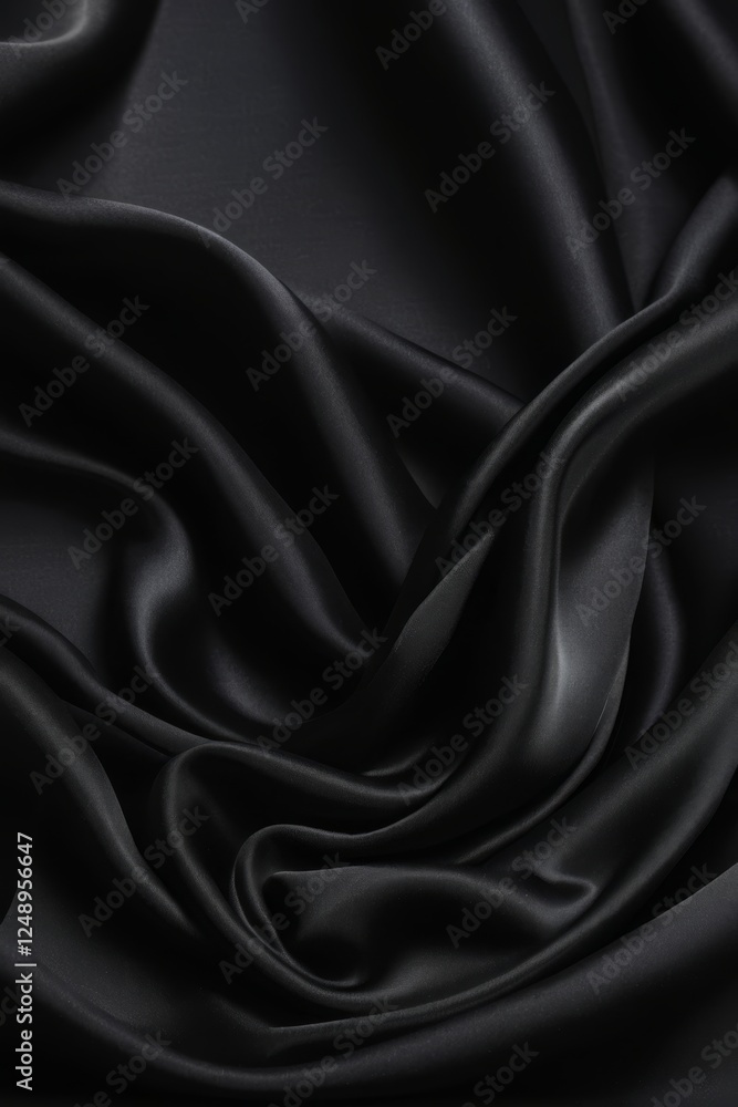 black silk fabric with a smooth folds black silk fabric with a smooth folds