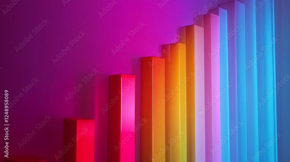 Abstract Rainbow Bar Graph: A Vibrant Visual Representation of Growth and Success Abstract Rainbow Bar Graph: A Vibrant Visual Representation of Growth and Success