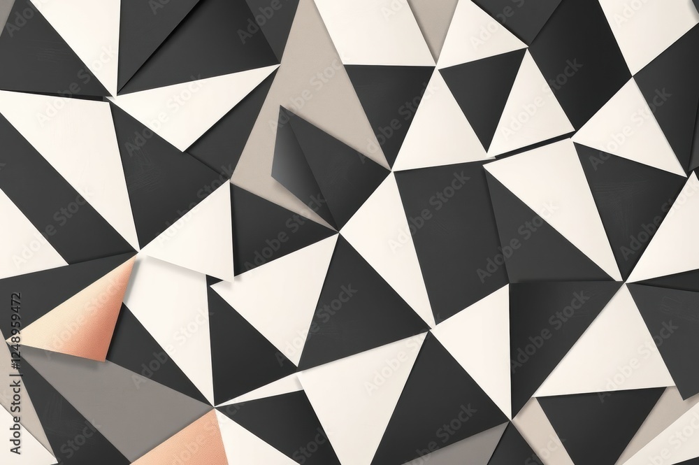 Abstract Geometric Pattern Black White Rose Gold Triangles Abstract Geometric Pattern Black White Rose Gold Triangles